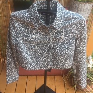 New Blue Spice Animal Print Jacket Sz M Jr